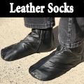 Premium Quality Leather Socks - Black, Men's Women's Leather Socks. 