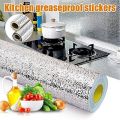 Self Adhesive Vinyl Film Aluminum Foil Stickers - Kitchen Waterproof Anti Greasy Countertop DIY Peel Stick Wallpaper Decal. 