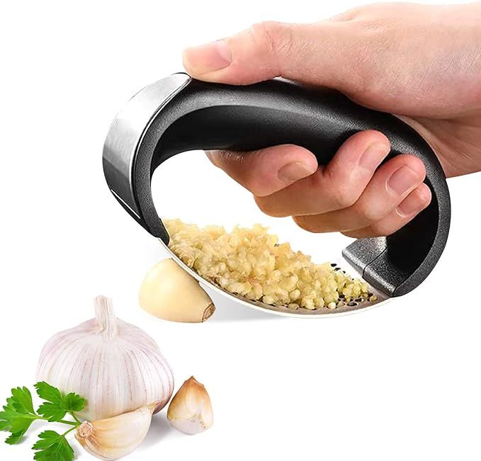 Garlic Press  Peeler Set Stainless Steel Professional Grade Manual  Crusher Squeezer Slicer Mincer Chopper Kitchen Gadget with Handle