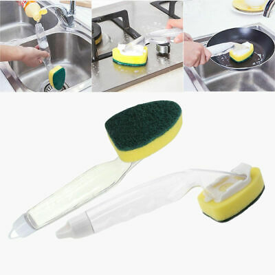 Soap Dispenser Scrubber Cleaner Dish Wand Brush Scrub Refill Washing Kitchen