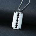 Vnox Unique Shaving Blade Pendant For Men Necklace Stainless Steel Casual Plain Male Jewelry With 20"/24" Chain. 