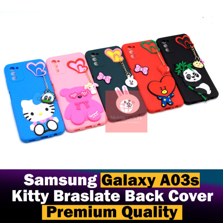 Samsung Galaxy A03s Back Cover Hello Kitty Braslate Chain Soft Galaxy A03s Case For Girls