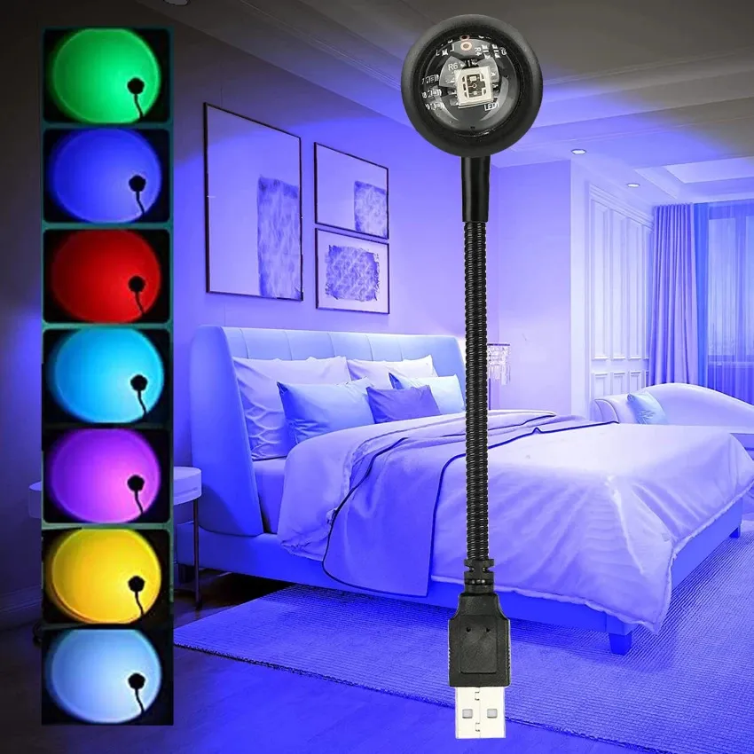 USB Mini Sunset Projection Lamp 7 Colors LED