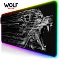 High-Quality XXL RGB Gaming Mouse Pad SMALL & Large Size with Gel Wrist Pad - Extended & Small Led Soft Cloth Mousepad Mat with Non-Slip Rubber Base & 14 Lighting Modes for Gamers, PC Computer, Laptop, Office - (800×300×4mm) - Black - FunBug. 