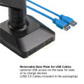 MXG BMA-12U Single Monitor Premium Aluminum Spring-Assisted With 3.0 USB Cable Monitor Arm Matte Black. 