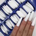 Dollar Shop 100pcs / Square / Almond / Oval / Coffin / Shape Natural & White Color Artificial Nails for girls kit Acrylic Nail Extensions Manicure Tools for Womens Extra Long Press on Nails. 