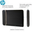 HP 14” Inch Reversible Neoprene Sleeve for Laptop Chromebook Mac Color: Black & Blue Black & Gold. 