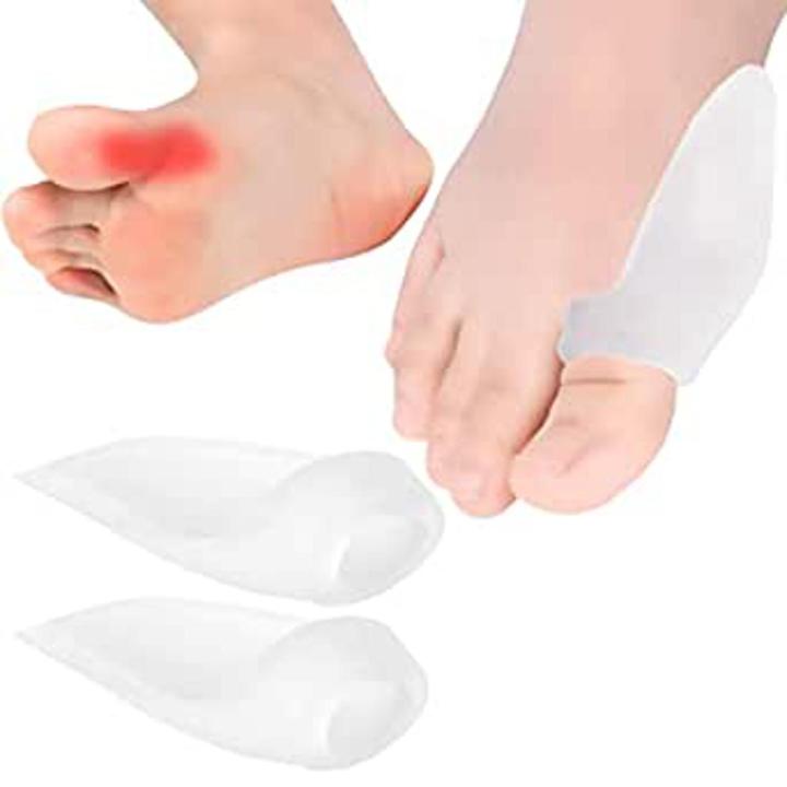 1 Pair Silica gel Toe Separator, Bunion Corrector Toe Protectors Straightener Flexible Toe Spacers white