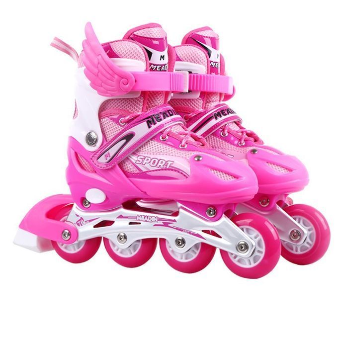 ADJUSTABLE INLINE SKATE SHOES ROLLERS FOR BOYS GIRLS with Knee - Main Image