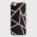 iPhone 5 Cover - SkinLee HQ Hard Case - Black Sparkle Glitter With RoseGold Lines - SKINLEE-395-1-25-11. 