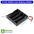 1/2/3/4 Cell 18650 Battery Holder with Wires – Pack of 4 | DIY Battery Pack Case by Electrica. 