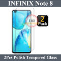 Infinix Note 8 2 in 1 Combo Tempered Glass Screen Protector And Display Glass. 
