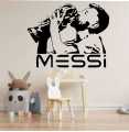 Messi Wall Decal Vinyl Sticker - Football Wall Art, Leo Argentina Player, World Cup Kissing Poster. 