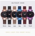 Fashion Women Mesh Magnet Buckle Starry Sky Luxury Fashion Watch - 2021 Model - Magnetic Strip - College/Office Girls -  Watch for Girls - Girls Watches. 