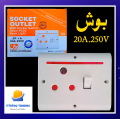 BUSH Power Plug Bakelite 20A, 250V 3 Pin Heavy Duty Power Plug Socket For AC. 