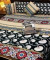 5 Pcs 100% Pure Cotton King Size Double Bedsheet With 2 Pillow Cover & 2 Cushion Cover. 