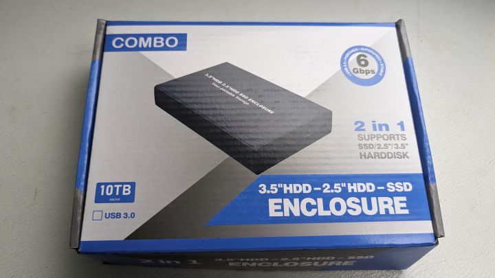 3.5 Inch 2.5 Inch USB 3.0 SATA HDD Enclosure, Portable SATA To USB 3.0 Hard Drive Reader With Upgraded Cable For 2.5'' 3.5" SSD HDD On Business Travel, Up To 6TB, Support UASP External Hard Disk Box
