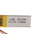 1pc 3.7 V 301230 110mAh Polymer Lithium Ion Rechargeable Battery Used For Bluetooth Headset MP3 MP4 Accessories Guka. 