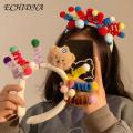 ECHIDNA Cute Cartoon Headband Adorable Cartoon Bear Plush Ball Hairband Colorful Anti-slip Headband for Styling Photo Props Cartoon Character Headband. 