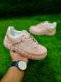 Women Chain Decor Butterfly Lace-up Front Skate Casual Shoes Imported non Slip Pink Sneakers for Women. 