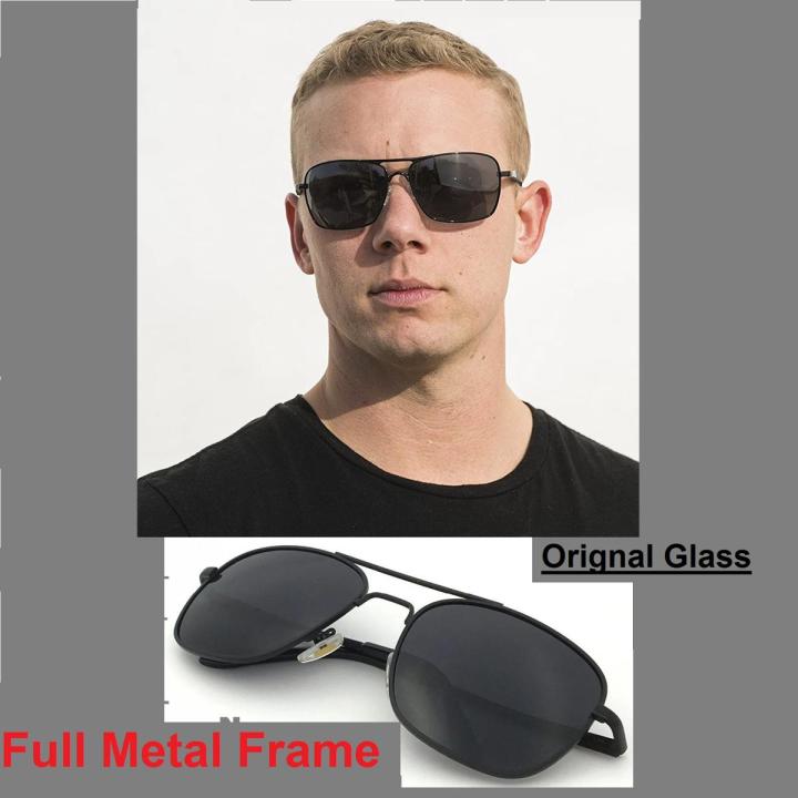 Square Aviation Sunglasses Men Luxury Brand Designer Sun Glasses for Male American Optical Glass Lens
