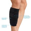 WooTShu Calf Brace Adjustable Shin Splint Support Sleeve Leg Compression Wrap for Pulled Calf Muscle Pain Strain Injury, Swelling, Fits Men and Women, Black. 