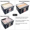 Storage Box 55liter Foldable Storage Organizers Clothes Blanket Quilt Organizer Box Large Capacity Closet Sweater Storage Clothes Cabinet Organizer. 