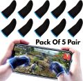 Pack of 5 | 10 Finger Sleeves | Pubg Thumb Gloves Mobile Gaming Finger Sleeves Gloves For Gaming Free Fire Pubg Gloves Mobile Pubg Game Finger Sleeve Breathable Anti Sweat Thumb Finger Gaming Gloves For Pubg - Free Size | High Quality Gaming Thumb Gloves. 