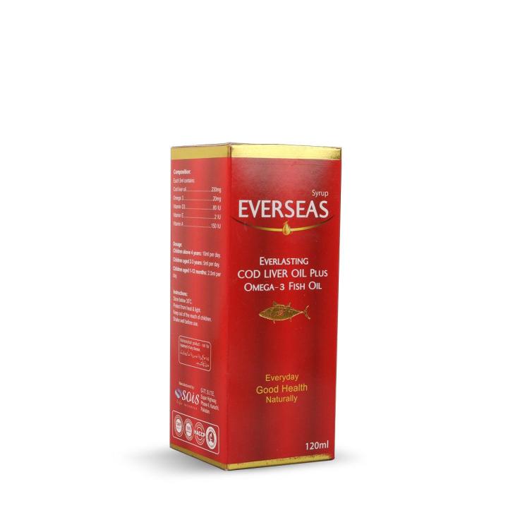 Everseas Cod Liver Oil Syrup Fuity Flavour (Especially for Kids Health) - Sois Life Sciences