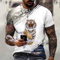 Free Shipping Animal Tiger 3D Printing Men's And Women's T-shirt High-quality Lycra Polyester Short-sleeved Oversized Summer Top. 
