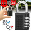 4 Digit Resettable Code Combination Lock Portable Waterproof Keyless Smart Padlock For Suitcase Gym School Locker Luggage Travel Bag Bicycle Scooter Tool Box Door Safety Security Protector Locks Anti Theft Dial Number Password High Quality Padlocks Big. 