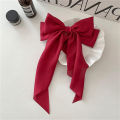 Elegant Bow Ribbon Hair Clip Fashion Solid Satin Spring Clip Hair Pin Headband. 