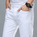 Cotton Jeans Pants for Men in White color and Decent Fabric. 
