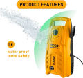 Ingco Original High Pressure Washer 1400W -130Bar -Sucking System For Solar Cleaning Car Washing Plant Watering, Pure Copper. 