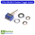 5pcs 3-Pin ON-ON 2 Position Toggle Switch 6A/125V 3A/250V SPDT ON OFF Toggle Switch by Electrica. 