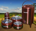 Days 5 Pcs Set Of 3 Pcs Hot Pot With Stainless Steel Inner Bowl & Plastic Lid - 1 Piece 12 Liter Water Cooler - 1 Piece Thermos/ Flask. 