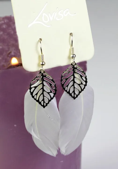 Lovisa%20Silver%20Leaf%20And%20Feather%20Earring%20Fashion%20Jewelry%20for%20Women,%20Girls,%20Her%20High%20Quality%20-%20Image%204