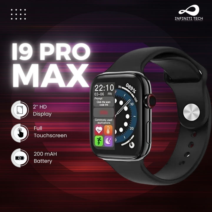 INFINITI TECH Watch i9 Pro Max Bluetooth Smart Watch - 2.0 HD IPS Bluetooth Calling Function Touch Control Smartwatch  - Branded Watches for Men - Sports Watch - Smart Watch for Boys and Girls - Bluetooth Call NFC Wireless Charging Smartwatch