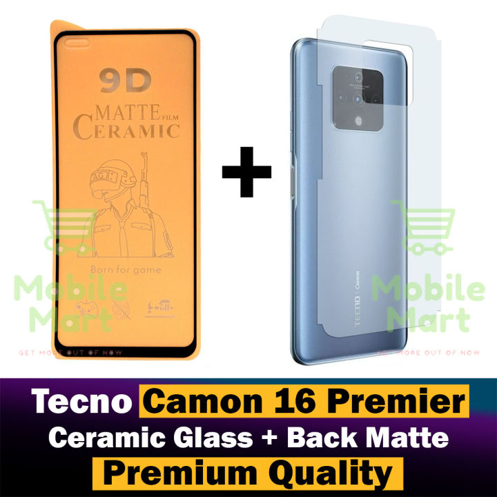 Matte Temper Tecno Camon 16 Premier Ceramic Matte Protector for PUBG Gaming ...