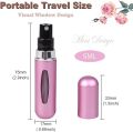 Portable Mini Refillable Perfume Atomizer - 5ml Travel Spray Bottle, Scent Pump Case for Fragrance, Ideal for Traveling and On-the-Go Use. 