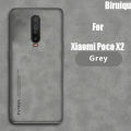 Biruiqu For Xiaomi Poco X2 Pocophone X2 Lambskin Leather Pounch Silicone Shockproof Case Slim Back Cover. 