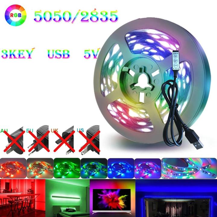 LED Strip Light 5050 tv backlight 5V usb rgb led strip lights 1-5M for ...