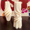 Geometric Roman Pillar Swirl Candle Silone Mold Wave Twirl Spiral Candles Mould DIY Resin Soap Crafts Home Decor. 