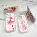 Jizetin for Redmi Note 8 Pro Back Cover + Free Pop Socket Cardcaptor Sakura Soft Wavy Shape TPU Phone Case For Girls Boys. 