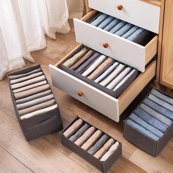 6Pcs Drawer Boxes for Jeans Trousers T-Shirt Storage Boxes Organiser Cupboard Wardrobe Drawers Organiser