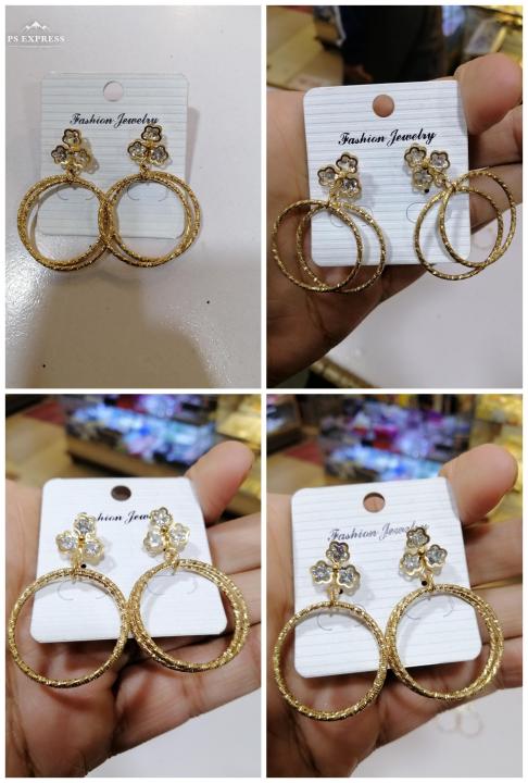 Gold palated earrings 1carat 100 % pure andian