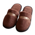 Unisex Indoor Thicken Non-Slip Coral Fleece Closed Toe Flat Shoes Hotel Slippers. 