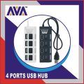 AVA 4 PORTS USB HUB WITH BUTTONS AND LED INDICATOR ON EACH PORT PLUG AND PLAY FOR MULTIPUPOSE USE AVA 4 PORTS USB HUB WITH BUTTONS AND LED INDICATOR ON EACH PORT PLUG AND PLAY FOR MULTIPUPOSE USE. 