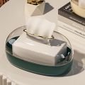 Oval Acrylic Tissue Box Self Adhesive For Facial Tissue Box Napkin Garbage Dispenser For Bathroom Kitchen Office Punch-free Wet Tissue Case Paper Towel Dispenser. 