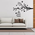 Birds on Branch escape from their cage Wall Sticker. 